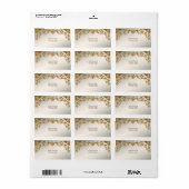 Étiquette Golden Wavy Feuilles Floral Adresse de retour Labe (Feuille entière)