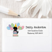Étiquette Goldendoodle Anniversaire Date de Retour Adresse (En situation)