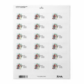 Étiquette Golf avec la vache à l'arbre de Noël Santa Hat (Feuille entière)