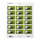Étiquette Golf Ball On Green Grass Course - Customisé (Feuille entière)