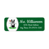 Étiquette Golf Boston Terrier (noir) mignon chien (Devant)