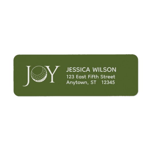 Étiquette Golf Christmas Joy Return Adresse (Devant)