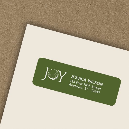 Étiquette Golf Christmas Joy Return Adresse