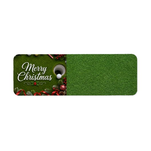 Étiquette Golf Noël sur green de putting (Devant)