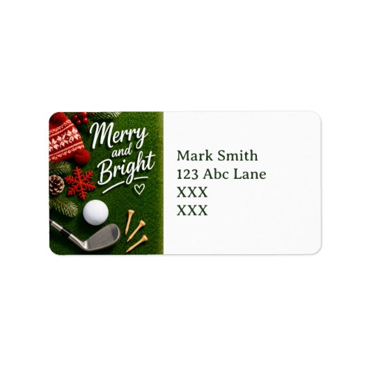 Étiquette Golf sur le thème de Noël (Devant)