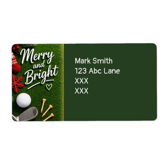 Étiquette Golf thème de Noël (Devant)