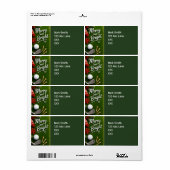 Étiquette Golf thème de Noël (Feuille entière)