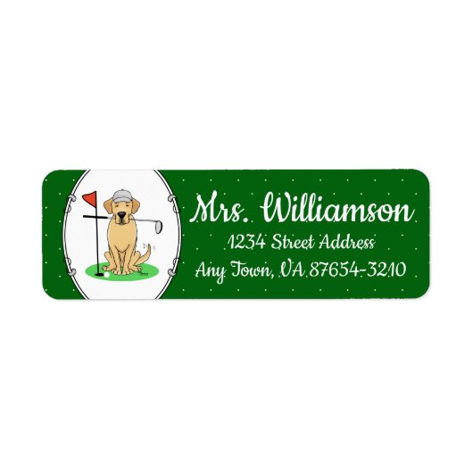 Étiquette Golf Yellow Labrador Retriever (yaourt 3) Chien - (Devant)