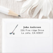 Étiquette Golfers Golf clubs et ball Retour Adresse (En situation)