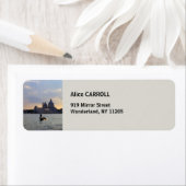 Étiquette gondole vénitienne au coucher du soleil - Italie (En situation)