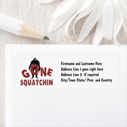 Étiquette Gone Squatchin - Crayon Style Squatcher (En situation)