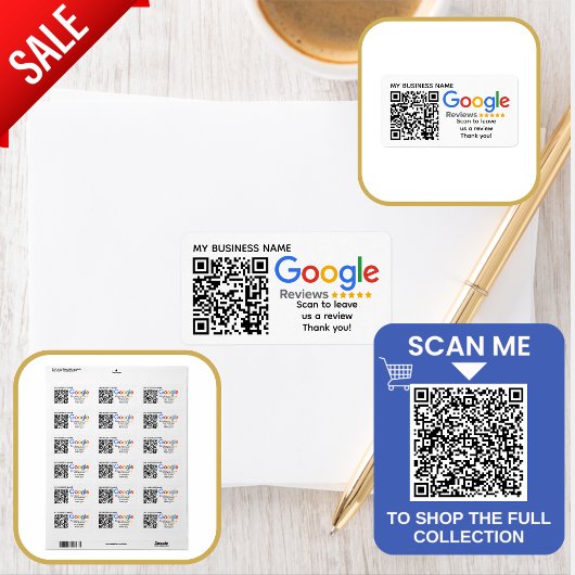 Étiquette GOOGLE REVIEWS QR code personnalisé
