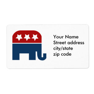 Étiquette GOP éléphant Logo design républicain