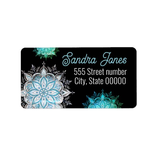 Étiquette Gorgeous address labels snowflake (Devant)