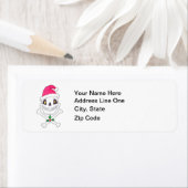 Étiquette Goth Christmas Père Noël Crâne et os croisés (En situation)