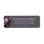 Étiquette Gothic Plum Floral Wedding Address Labels (Devant)