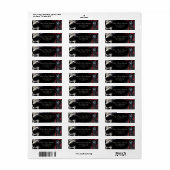 Étiquette Gothic Red & Black Rose Elegant Return Address (Feuille entière)