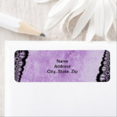 Étiquette Gothique Purple Grunge Black Lace Adresse du Maria (En situation)
