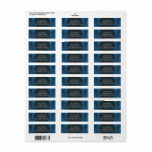 Étiquette Gothique Vintage Bleu & Noir (Feuille entière)