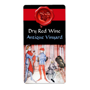ÉTIQUETTE GOÛT DE VIN ROUGE VIGNE VIERGE AVEC BARRELS