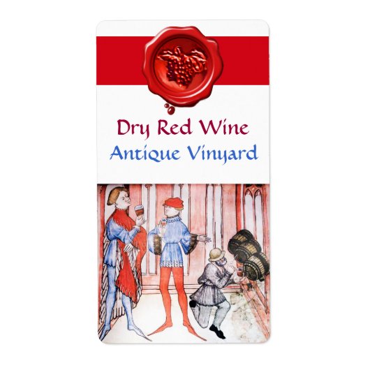 ÉTIQUETTE GOÛT DE VIN ROUGE VIGNE VIERGE AVEC BARRELS (Devant)