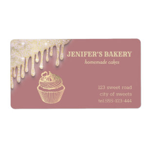 Étiquette Gouttes d'or cupcakes maison et gâteries emballage