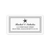 Étiquette Gracity Starfish Noir | Adresse postale (Devant)