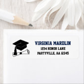 Étiquette Grad Casquette Navy Graduation Address (En situation)