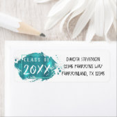 Étiquette Grad peint | Adresse de brosse turquoise (En situation)