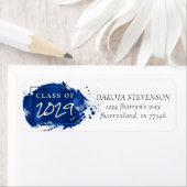 Étiquette Grad peint | Blue Paint Splatter Adresse de retour (En situation)