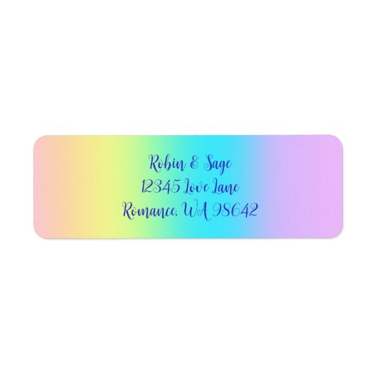 Étiquette Gradient de Gorgeous Pastel (Devant)