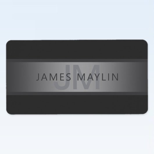 Étiquette Gradient gris foncé moderne Nom ou raison sociale