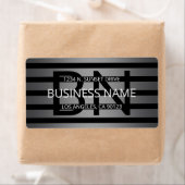 Étiquette Gradient gris moderne et bandes noires horizontale (En situation)