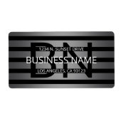 Étiquette Gradient gris moderne et bandes noires horizontale (Devant)