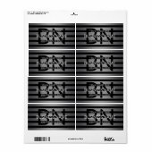 Étiquette Gradient gris moderne et bandes noires horizontale (Feuille entière)