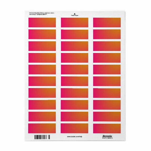 Étiquette Gradient orange et rose (Feuille entière)