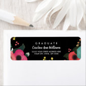 Étiquette Graduate Moderne Floral Retourner l'adresse Étique (En situation)