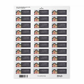 Étiquette Graduate Photo Black Chalkboard Adresse de retour (Feuille entière)