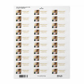 Étiquette Graduate Photo Gold Script Modern Return Adresse (Feuille entière)