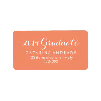 Étiquette Graduation 2014 Graduate Coral Moderne Calligraphi