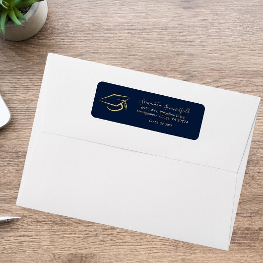 Étiquette Graduation 2023 Graduate Casquette Return Adresse