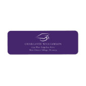 Étiquette Graduation 2024 Purple Return Adresse (Devant)