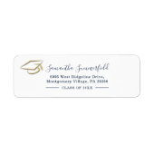 Étiquette Graduation 2025 Graduate Navy Blue Retour Adresse (Devant)