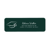 Étiquette Graduation 2026 Script Green Return Address (Devant)