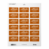 Étiquette Graduation Cap Burnt Orange Adresse de retour (Feuille entière)