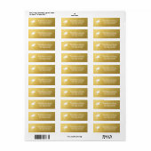 Étiquette Graduation Cap Elegant Chic Gold Adresse personnal (Feuille entière)