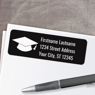 Étiquette Graduation Cap Return Address