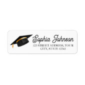 Étiquette Graduation Cap Return Address  Label (Devant)