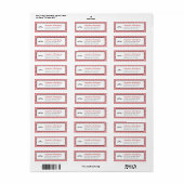 Étiquette Graduation du modèle Damask rouge (Feuille entière)