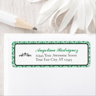 Étiquette Graduation du modèle vert Damask